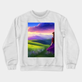 Girl in the landscape Crewneck Sweatshirt